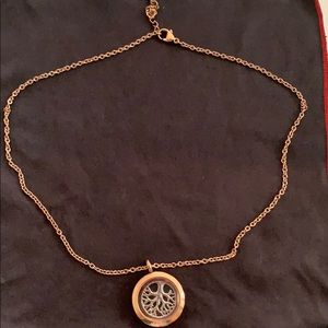 South Hill necklace with locked charm.